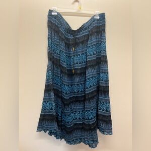 Vintage Blue and Black Women's Skirt